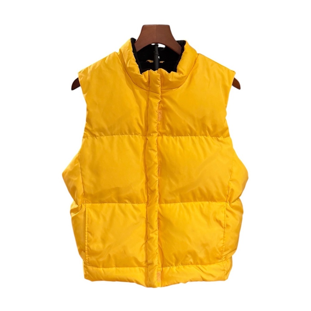 Vtg Y2K 1999 Gap Puffer Vest Yellow Down Filled Fleece Lined XL preppy Gorpcore